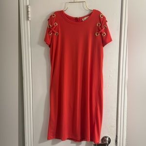 Micheal not dress with gold eyelets on each shoulder size S